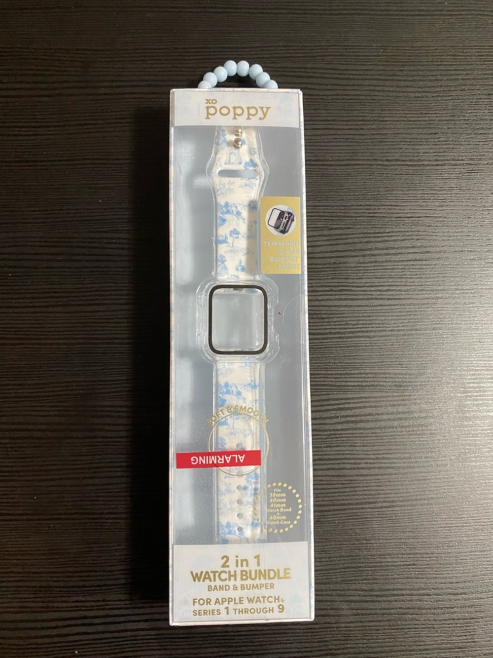 xopoppy Blue and White Floral 2-in-1 Apple Watch Band